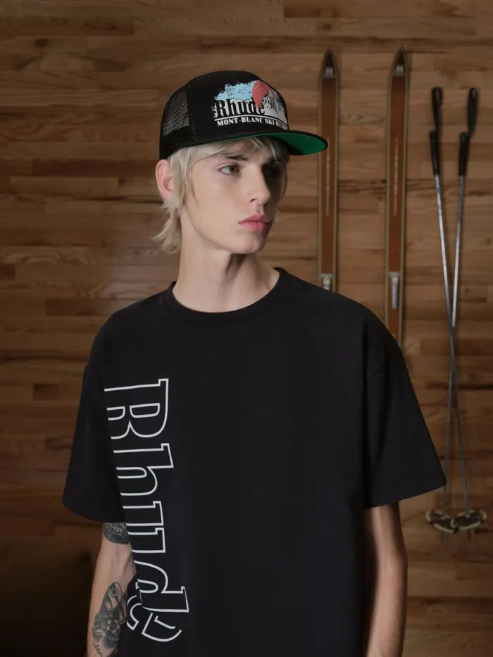 Men Rhude Hats MONTBLANC TRUCKER HAT Blackolive