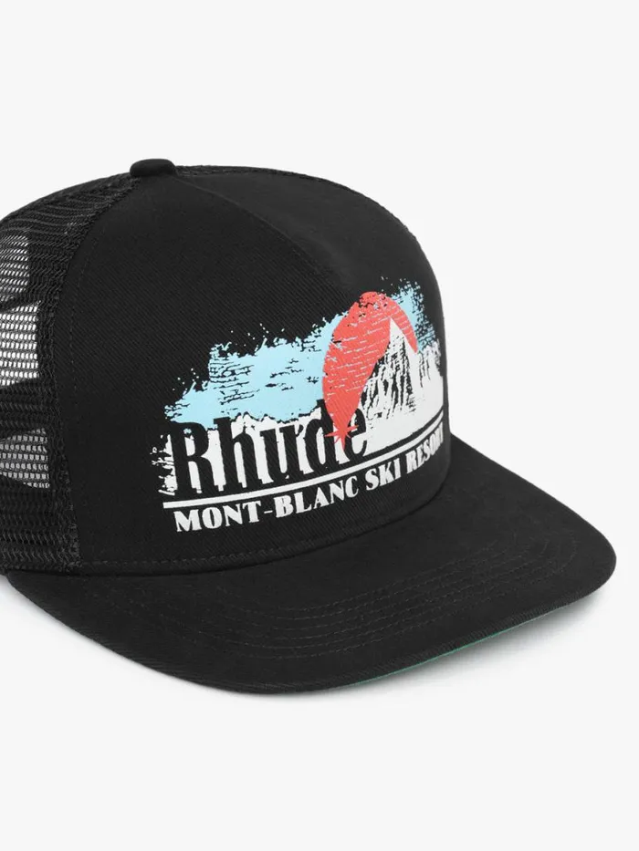 Men Rhude Hats MONTBLANC TRUCKER HAT Blackolive