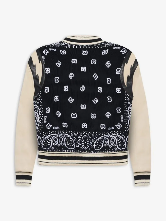 Men Rhude Outerwear BANDANA BOMBER JACKET Blackwhite