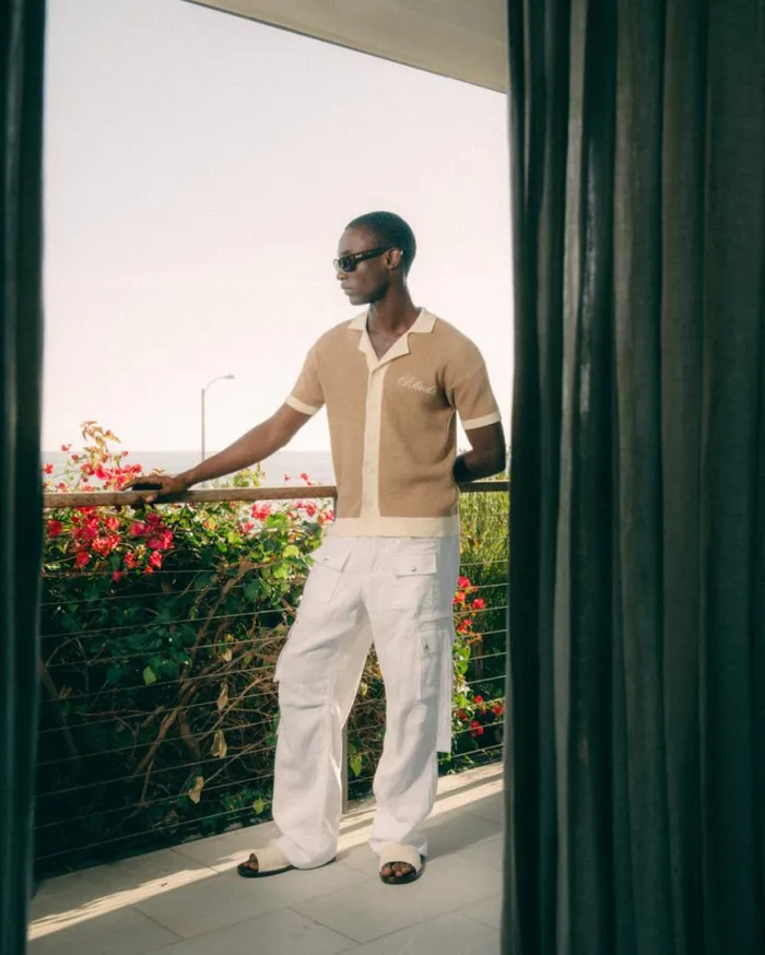 Men Rhude Pants AMARO LINEN CARGOS Ivory