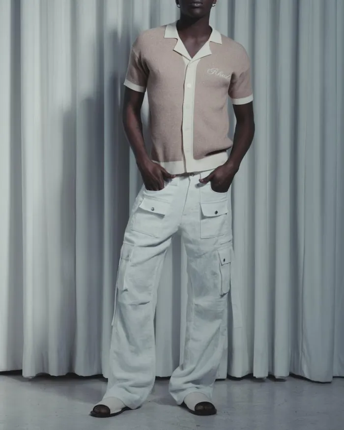 Men Rhude Pants AMARO LINEN CARGOS Ivory