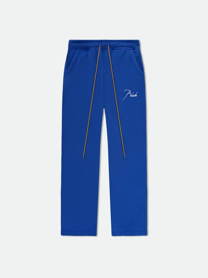 Men Rhude Pants CLASSIC SWEATPANT Vtg Cobalt Blue