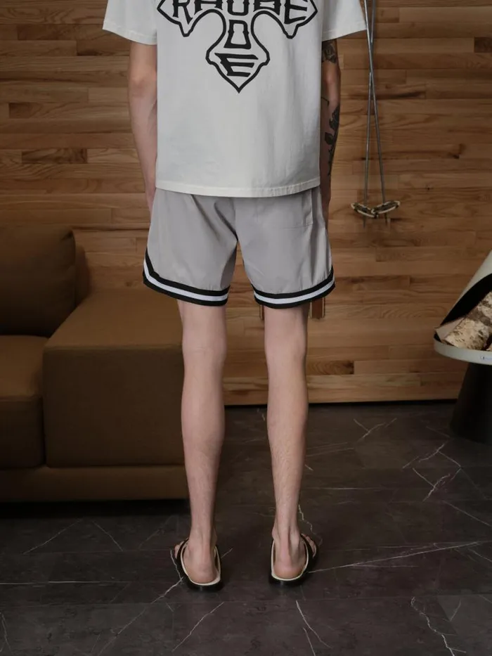 Men Rhude Shorts BASKETBALL SWIM TRUNKS Elephantblackwhite Men Rhude Shorts BASKETBALL SWIM TRUNKS Elephantblackwhite