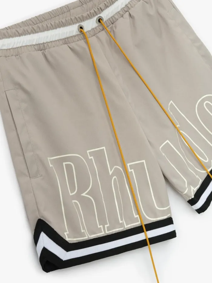 Men Rhude Shorts BASKETBALL SWIM TRUNKS Elephantblackwhite Men Rhude Shorts BASKETBALL SWIM TRUNKS Elephantblackwhite