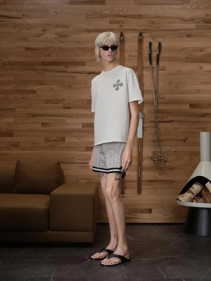 Men Rhude Shorts BASKETBALL SWIM TRUNKS Elephantblackwhite Men Rhude Shorts BASKETBALL SWIM TRUNKS Elephantblackwhite