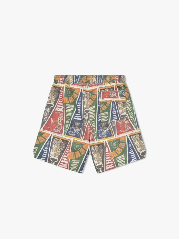 Men Rhude Shorts COLLEGIATE FLAG TWILL SHORT Multi
