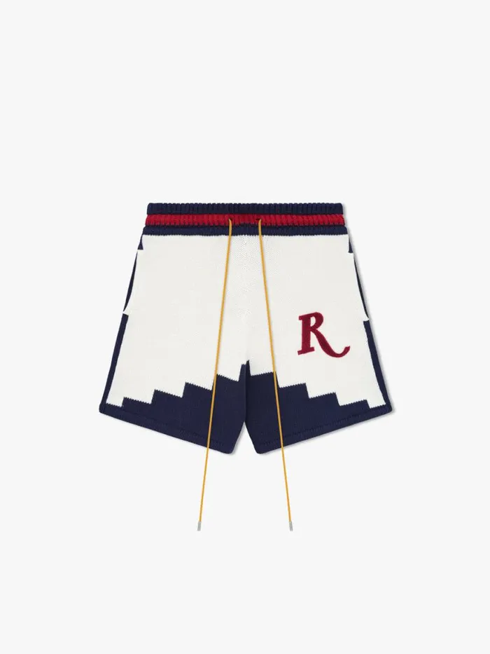 Men Rhude Shorts ST CROIX KNIT SHORT Creamnavyred