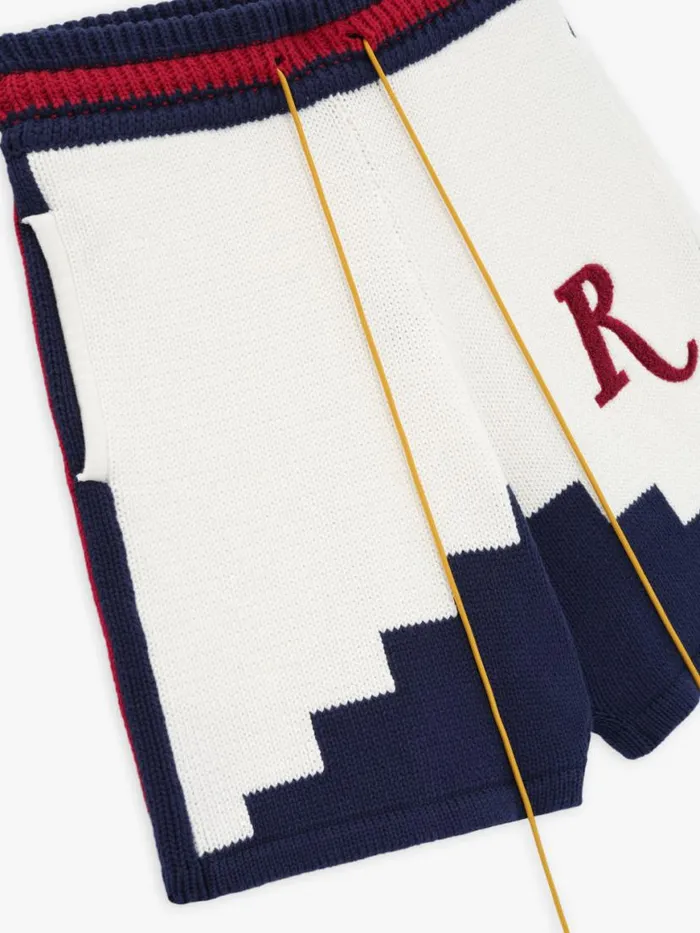 Men Rhude Shorts ST CROIX KNIT SHORT Creamnavyred