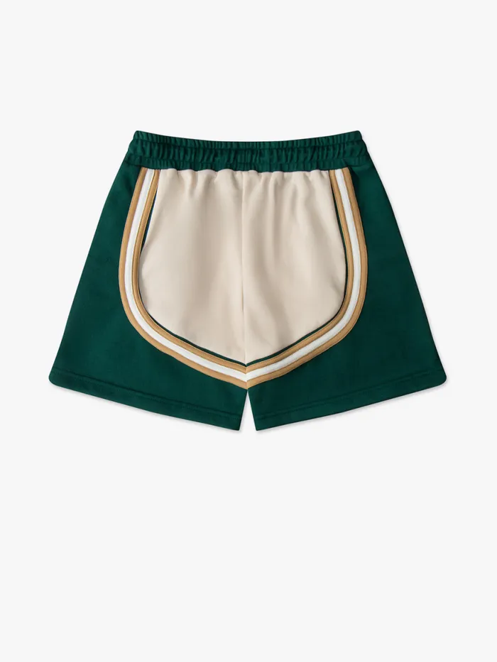 Men Rhude Shorts VEILLE PIQUE TRACK SHORT Hunter Greenwhite