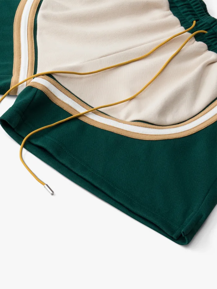 Men Rhude Shorts VEILLE PIQUE TRACK SHORT Hunter Greenwhite