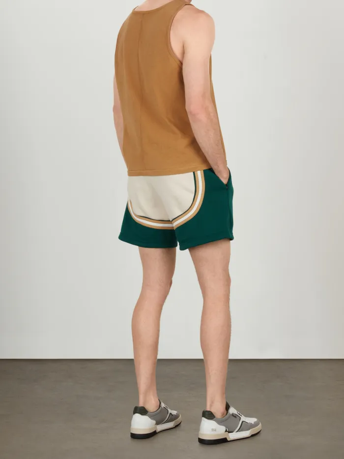 Men Rhude Shorts VEILLE PIQUE TRACK SHORT Hunter Greenwhite