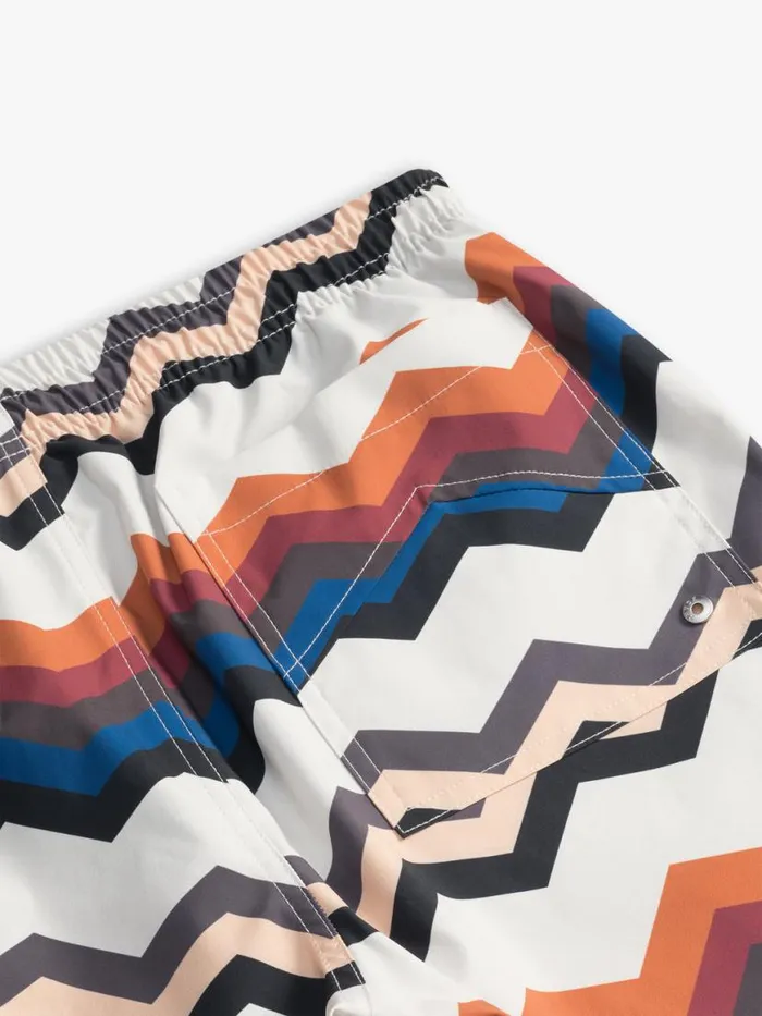 Men Rhude Shorts ZIG ZAG SWIM TRUNKS Multi