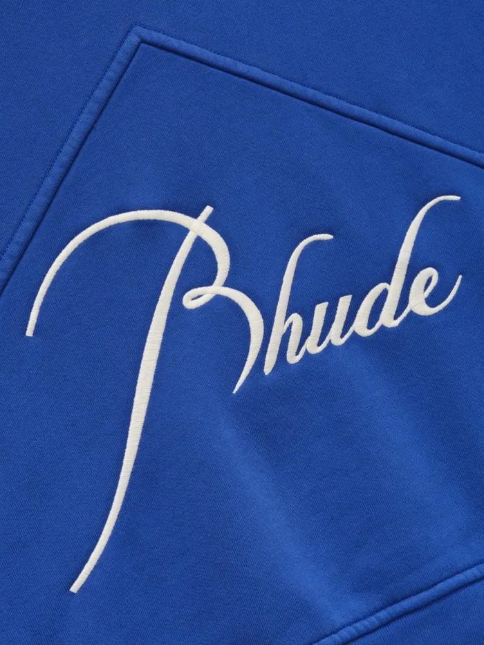 Men Rhude Sweatshirts FULL ZIP HOODIE Cobalt Blue