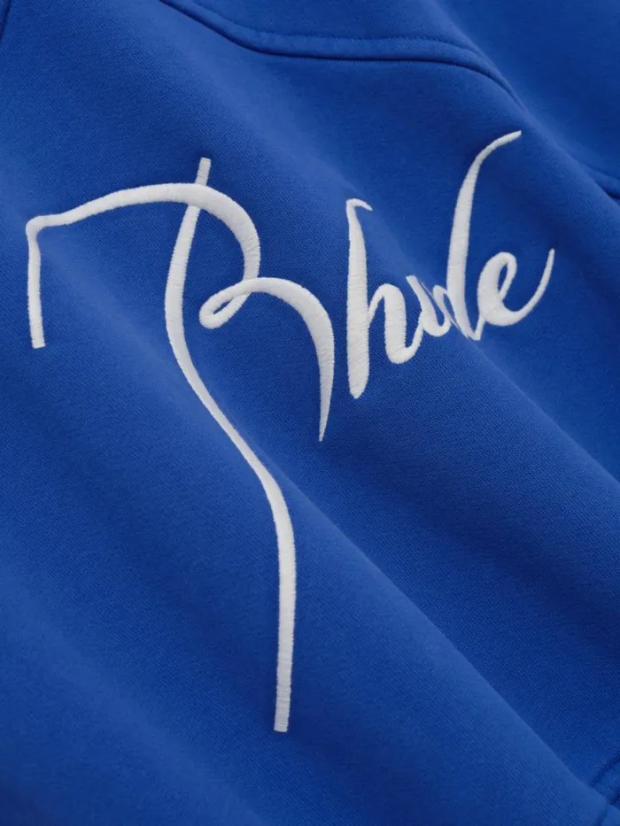 Men Rhude Sweatshirts FULL ZIP HOODIE Cobalt Blue