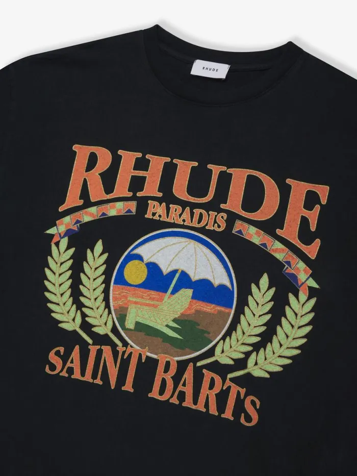 Men Rhude Tees BEACH CHAIR TEE Vtg Black