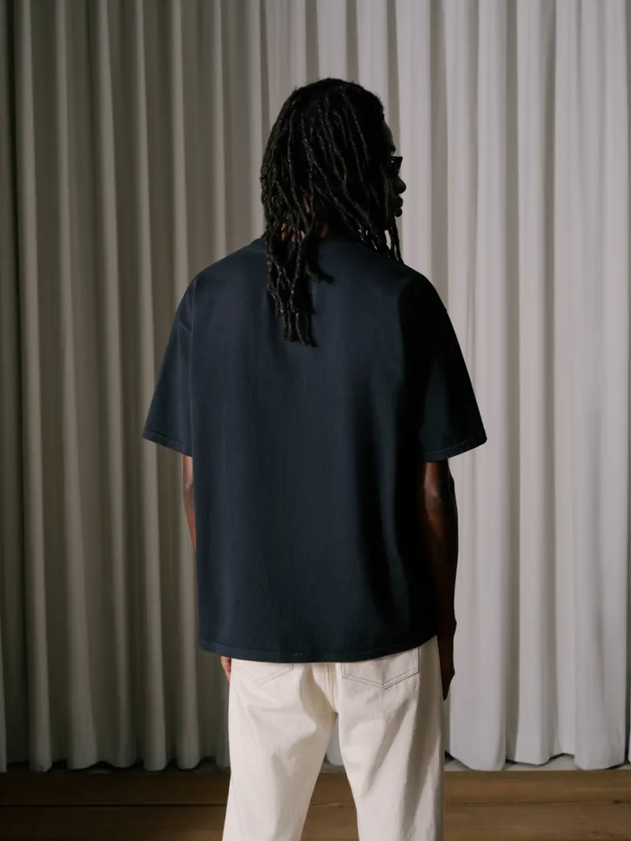 Men Rhude Tees ST TROPEZ YACHT CREST TEE Vtg Black Men Rhude Tees ST TROPEZ YACHT CREST TEE Vtg Black