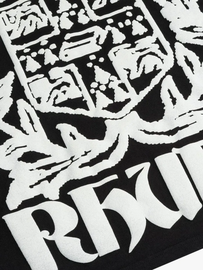 Men Rhude Tees VERITAS CREST LS TEE Vtg Blackwhite