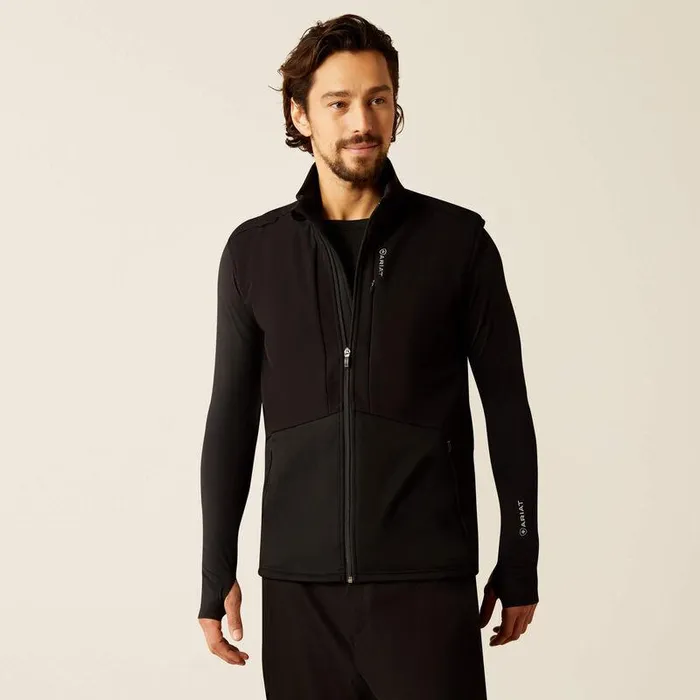 Men Scrubs Ariat Galen Fleece Scrub Vest Black