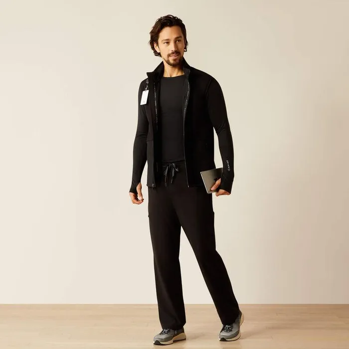 Men Scrubs Ariat Galen Fleece Scrub Vest Black Men Scrubs Ariat Galen Fleece Scrub Vest Black