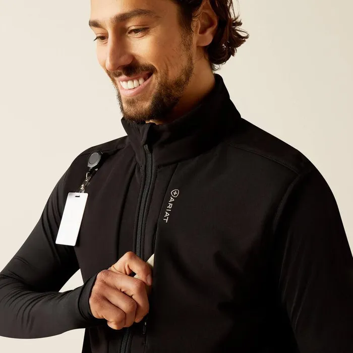 Men Scrubs Ariat Galen Fleece Scrub Vest Black Men Scrubs Ariat Galen Fleece Scrub Vest Black