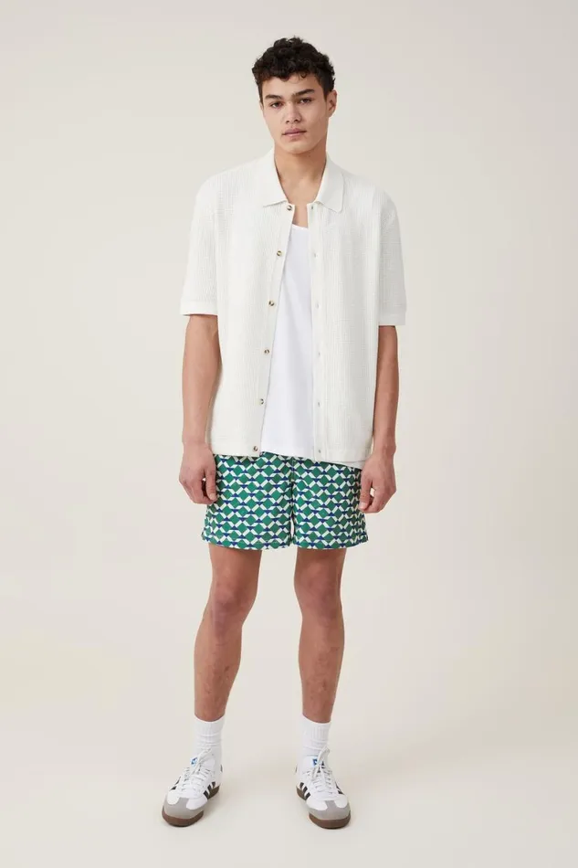 Men Shirts and Polos Cotton On Pablo Short Sleeve Shirt Vintage White