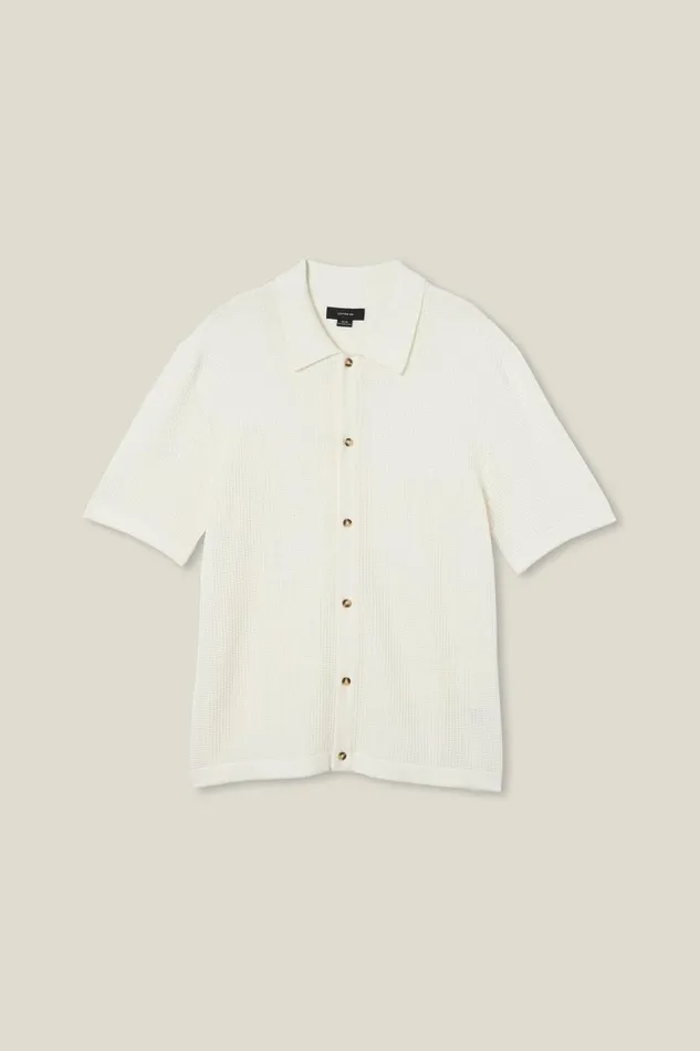 Men Shirts and Polos Cotton On Pablo Short Sleeve Shirt Vintage White