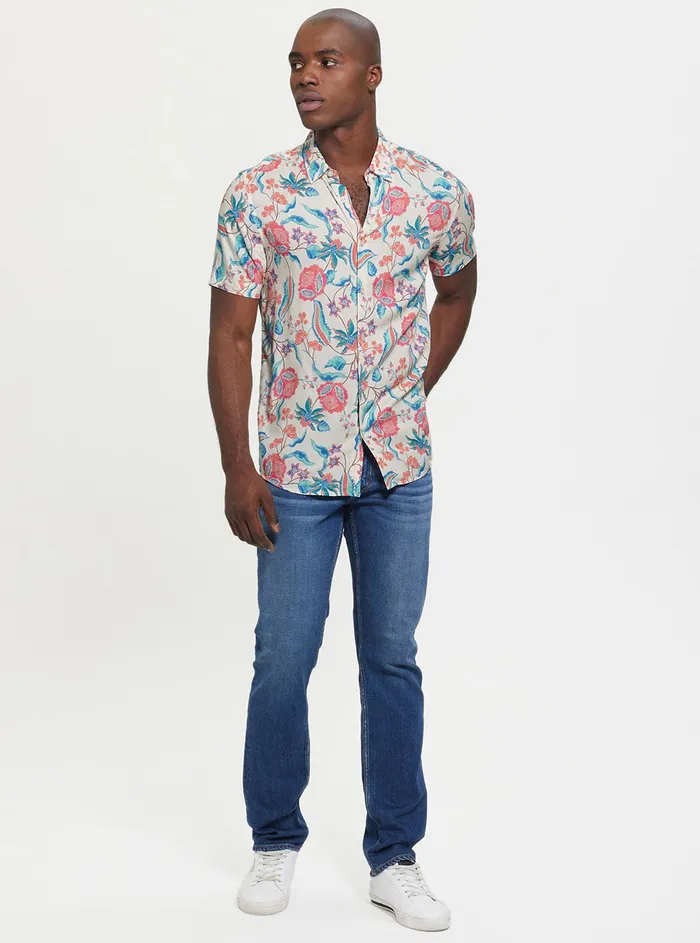Men Shirts GUESS Eco Floral Estate Rayon Shirt Men Shirts GUESS Eco Floral Estate Rayon Shirt