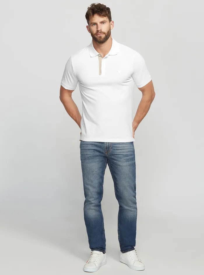 Men Shirts GUESS Eco White Lyle Polo Tshirt