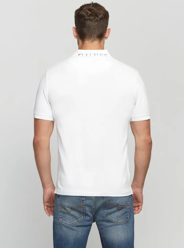 Men Shirts GUESS Eco White Lyle Polo Tshirt