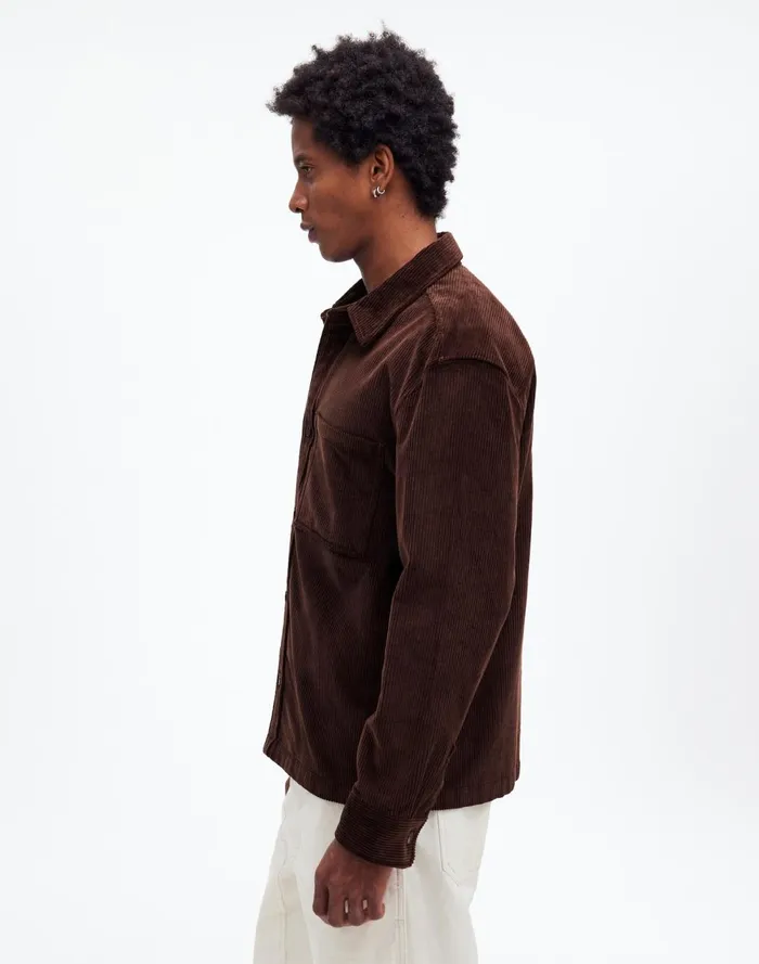 Men Shirts Madewell Corduroy ShirtJacket Dark Carob
