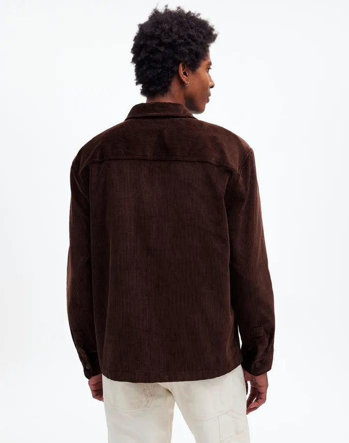 Men Shirts Madewell Corduroy ShirtJacket Dark Carob