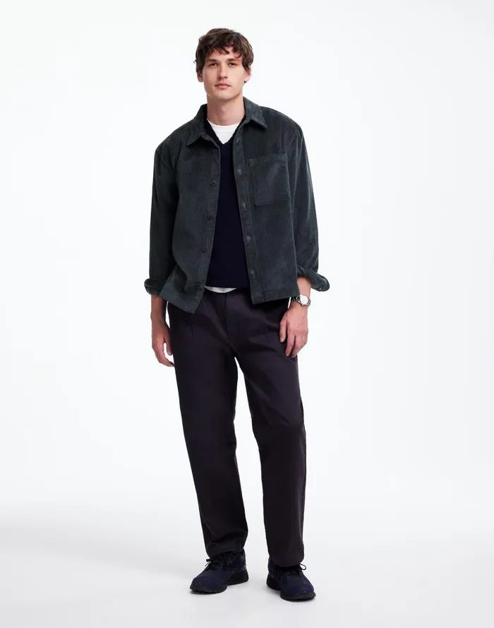 Men Shirts Madewell Corduroy ShirtJacket Midnight Forest