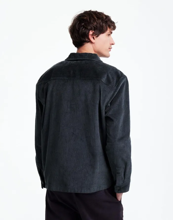 Men Shirts Madewell Corduroy ShirtJacket Midnight Forest