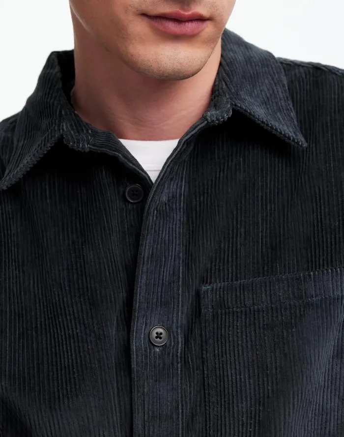 Men Shirts Madewell Corduroy ShirtJacket Midnight Forest