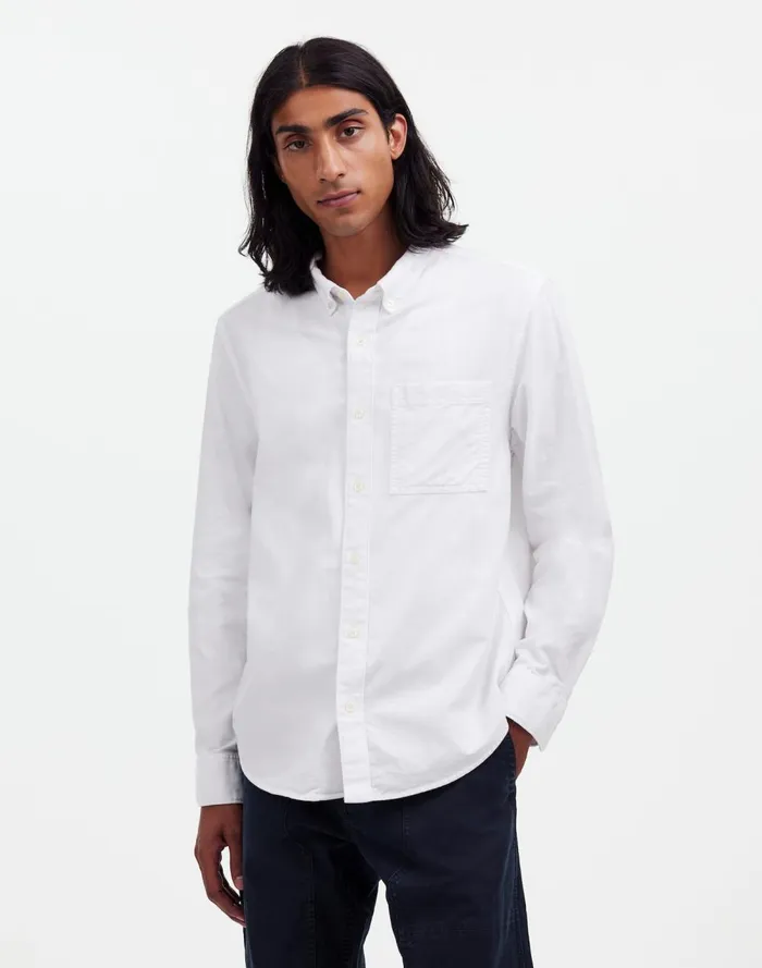 Men Shirts Madewell The VintageWorn Oxford Shirt Lighthouse