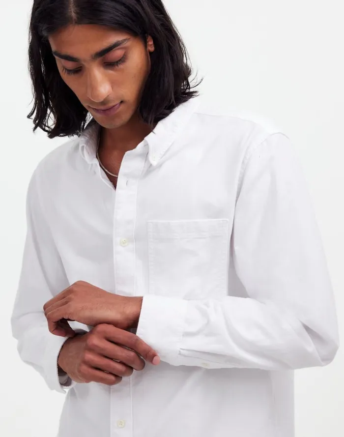 Men Shirts Madewell The VintageWorn Oxford Shirt Lighthouse
