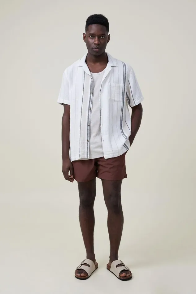 Men Shorts Cotton On Stretch Swim Short Chocolate