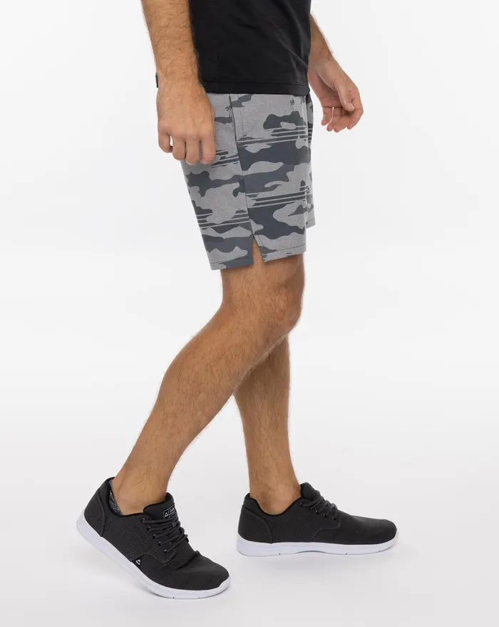 Men Shorts TravisMathew LEADER BOARD ACTIVE SHORT 75IN Heather Grey Men Shorts TravisMathew LEADER BOARD ACTIVE SHORT 75IN Heather Grey
