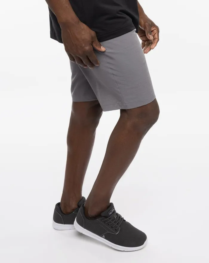 Men Shorts TravisMathew SWITCHBACKS SHORT 9IN Heather Quiet Shade Men Shorts TravisMathew SWITCHBACKS SHORT 9IN Heather Quiet Shade