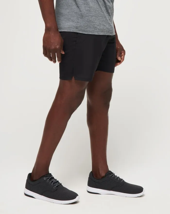 Men Shorts TravisMathew WANDERLUST EWAIST SHORT 75IN Black Men Shorts TravisMathew WANDERLUST EWAIST SHORT 75IN Black