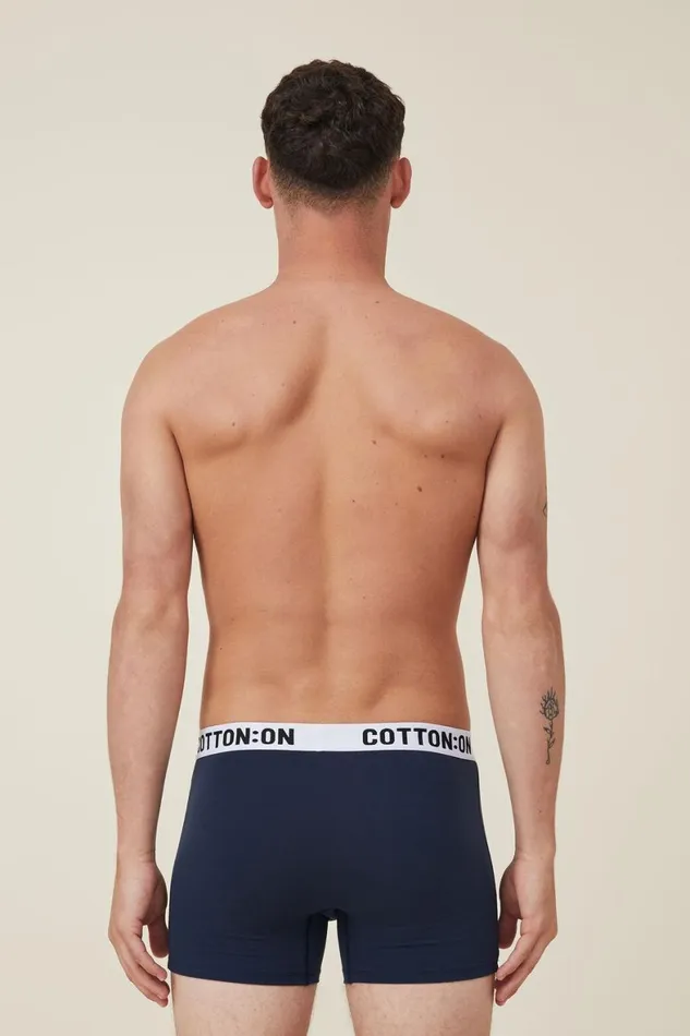 Men Socks and Underwear Cotton On Organic Cotton Trunks True Navywhiteblack