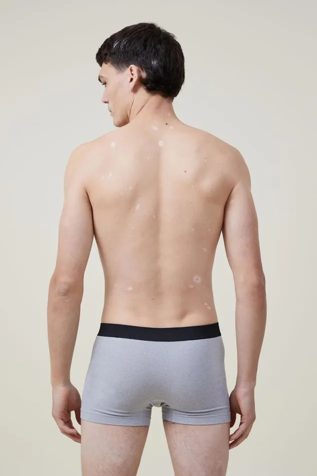 Men Socks and Underwear Cotton On Seamless Trunks Light Grey Marleblack