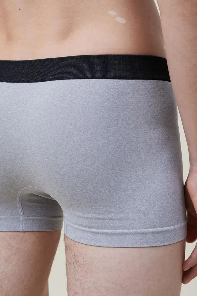 Men Socks and Underwear Cotton On Seamless Trunks Light Grey Marleblack