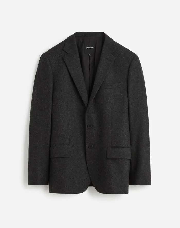 Men Suiting Madewell The Roebling TwoButton Blazer In Italian Fabric Hthr Charcoal