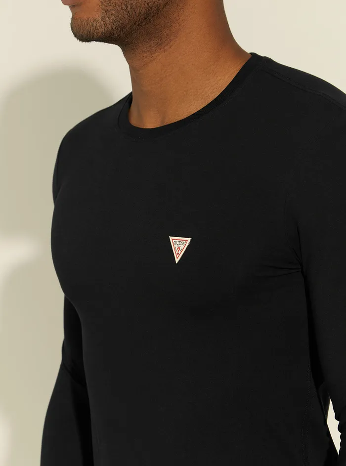 Men Sweaters and Knits GUESS Black Super Slim Long Sleeve Tshirt Men Sweaters and Knits GUESS Black Super Slim Long Sleeve Tshirt