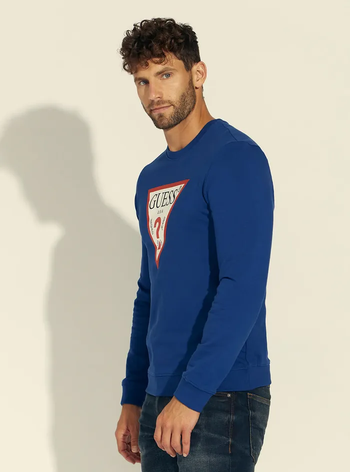 Men Sweaters and Knits GUESS Dark Blue Audley Fleece Jumper