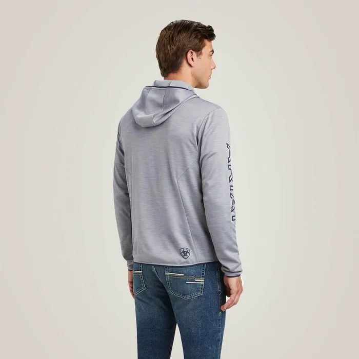 Men Sweatshirts and Hoodies Ariat Byron Full Zip Hoodie Heather Grey