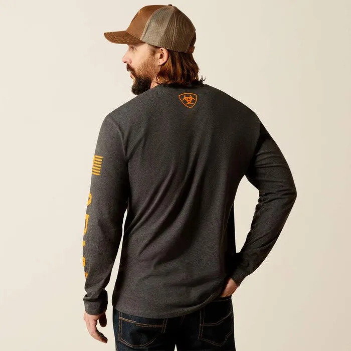 Men TShirts and Polos Ariat Ariat Elevated V2 TShirt Charcoal Heather