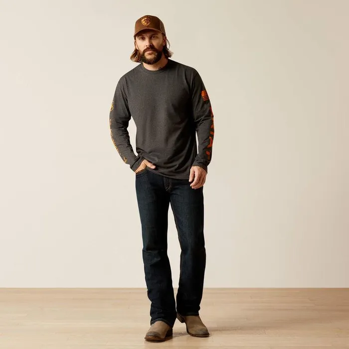 Men TShirts and Polos Ariat Ariat Elevated V2 TShirt Charcoal Heather