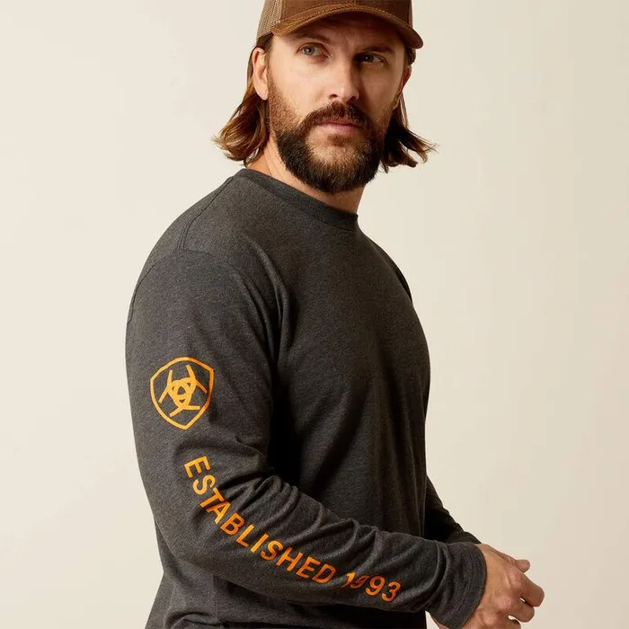Men TShirts and Polos Ariat Ariat Elevated V2 TShirt Charcoal Heather